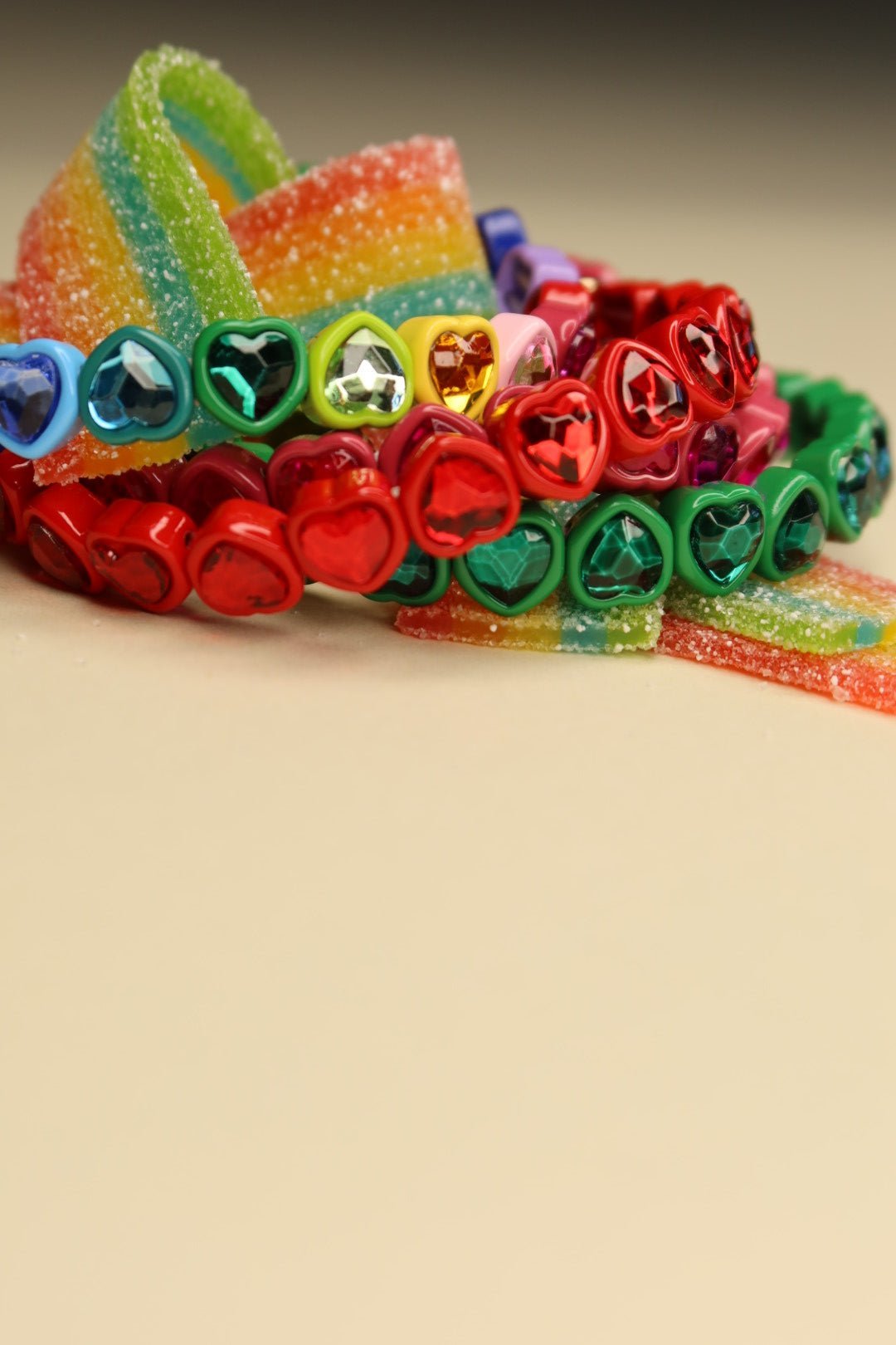 Bracelet - Candy Gem Heart Green - Shop LINNY CO
