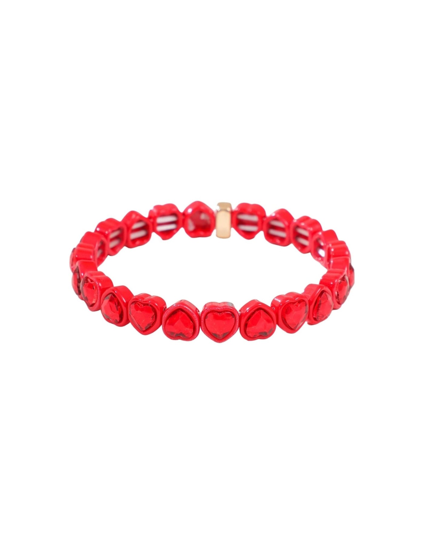 Bracelet - Candy Gem Heart Red - Shop LINNY CO