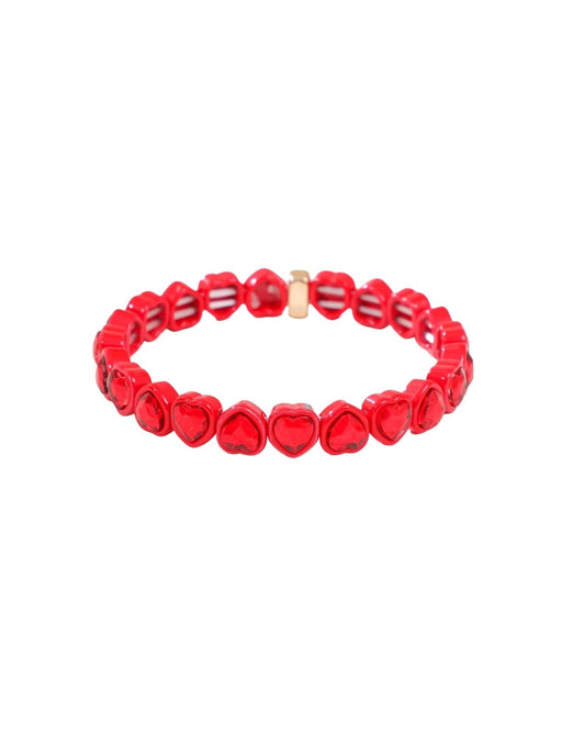 Bracelet - Candy Gem Heart Red - Shop LINNY CO