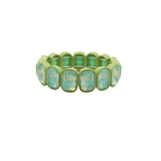 Bracelet - Candy Gem Oval Green - Shop LINNY CO