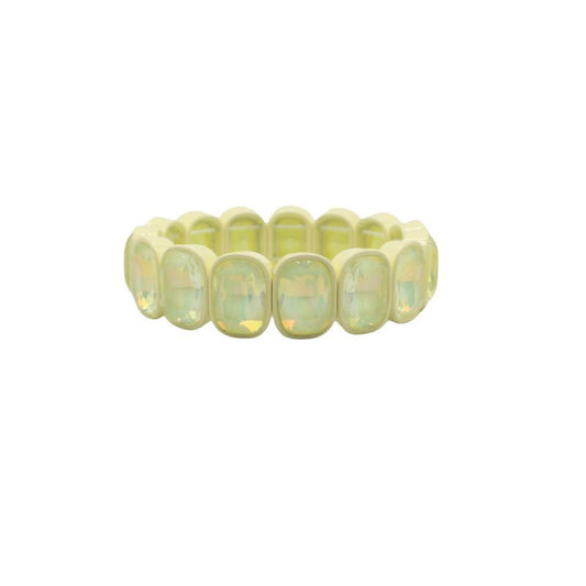 Bracelet - Candy Gem Oval Pastel Yellow - Shop LINNY CO