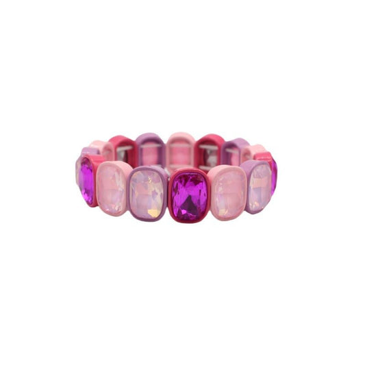 Bracelet - Candy Gem Oval Pink Multi - Shop LINNY CO