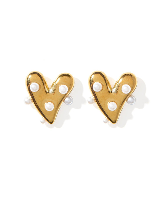 Bristol Heart Pearl Earrings - Shop LINNY CO