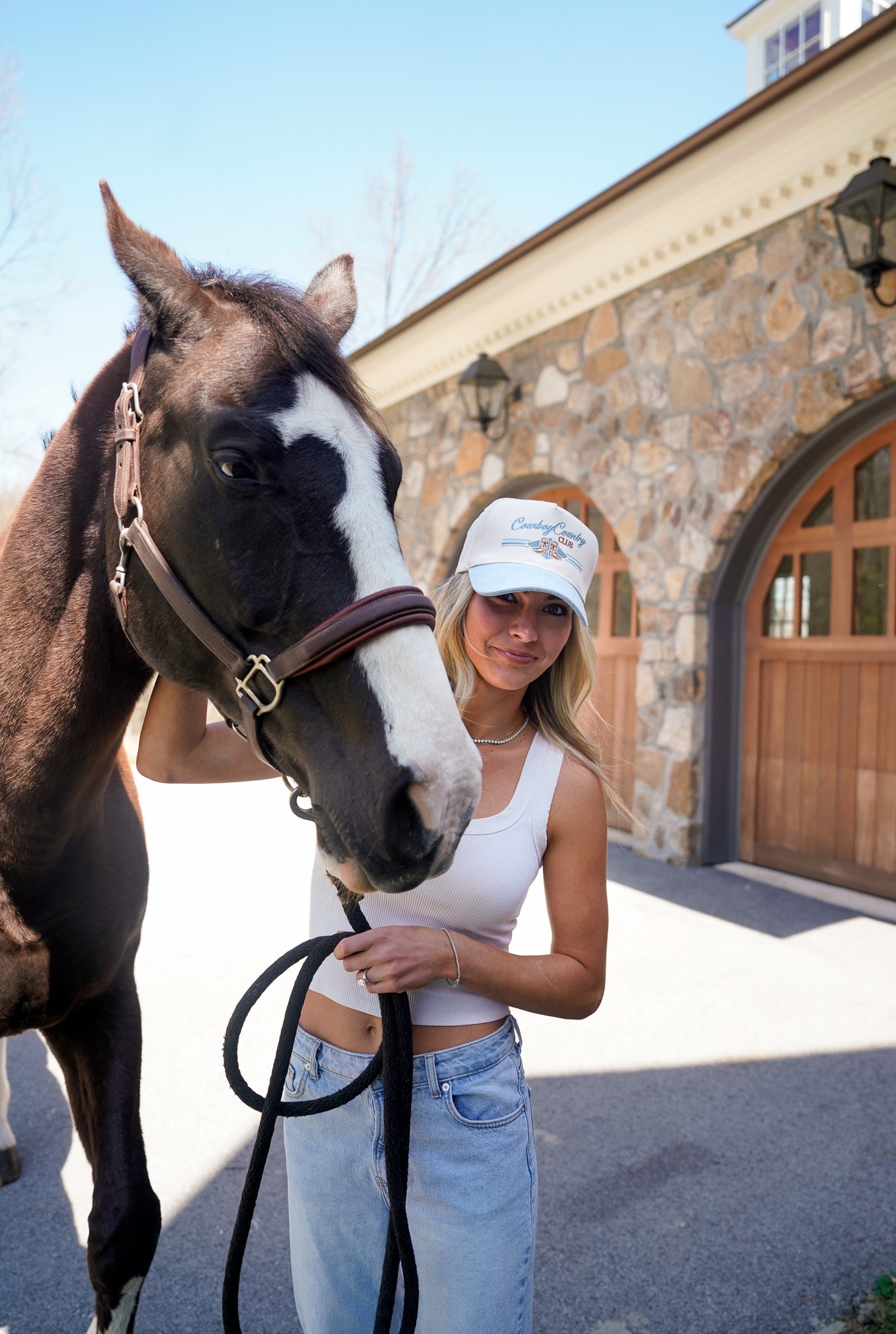 Cowboy Country Club - Denim Vintage Trucker Hat - Shop LINNY CO