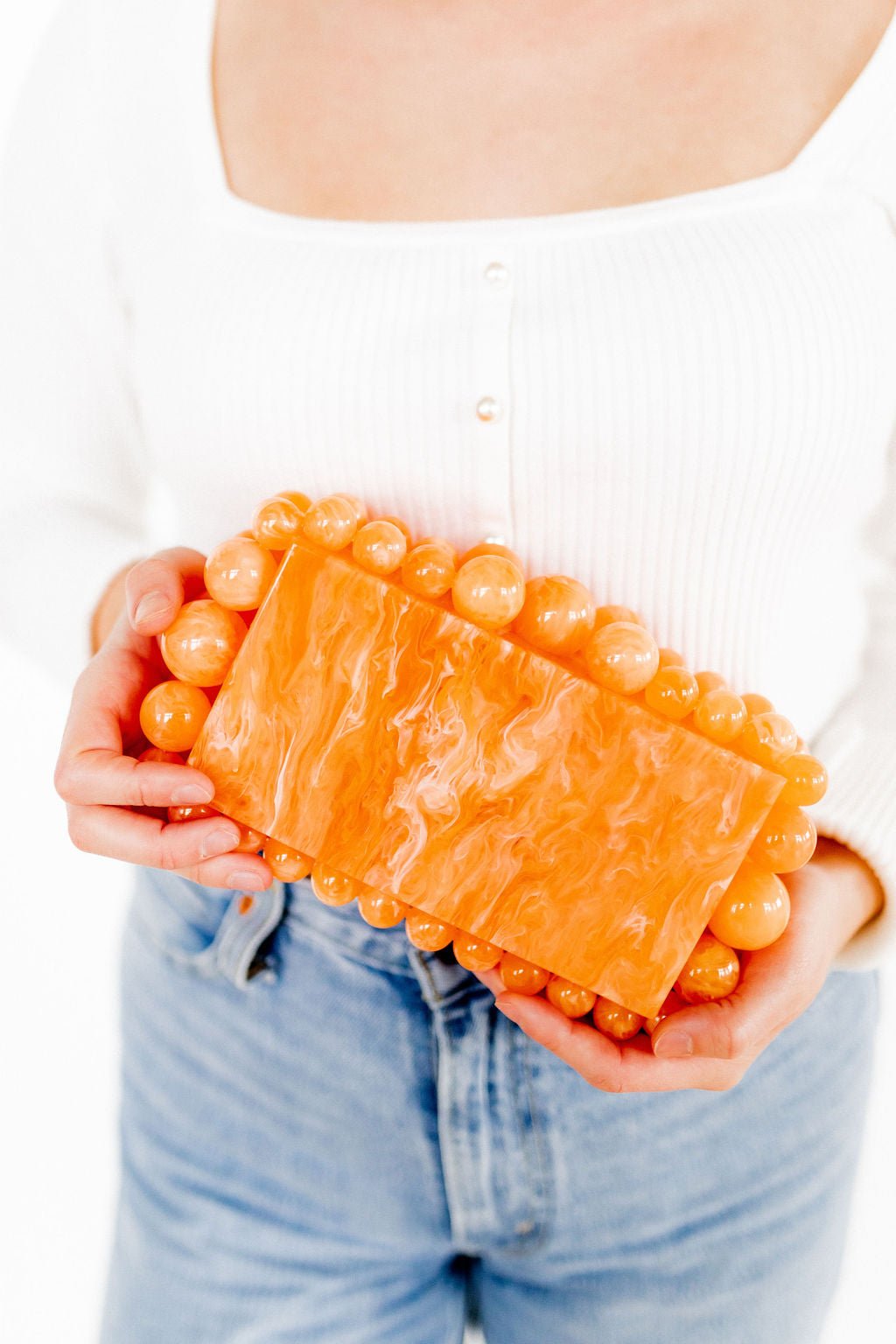 Daphne Clutch - Orange - Shop LINNY CO