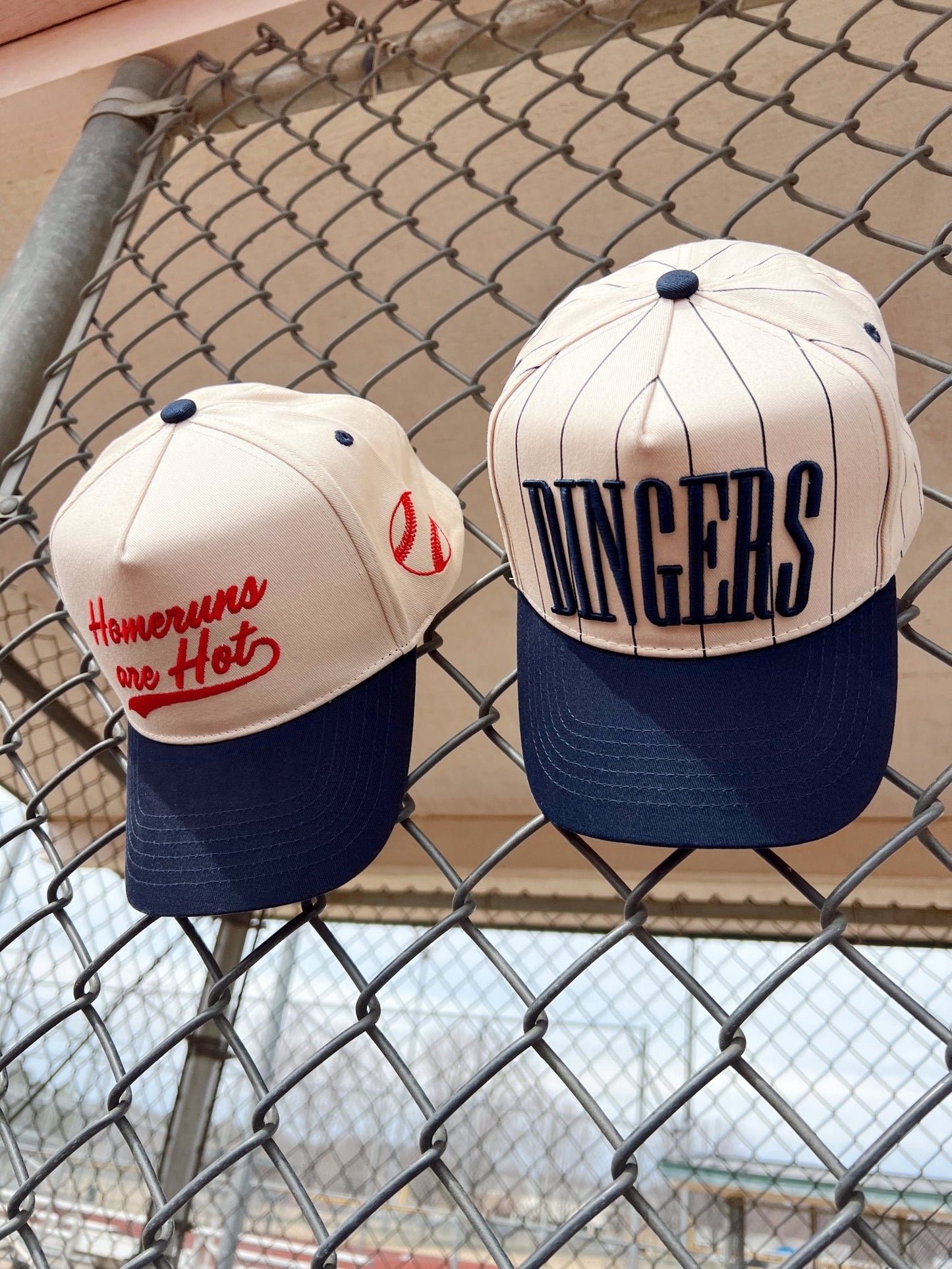 Dingers - Navy Stripe Vintage Trucker Hat - PREORDER - Shop LINNY CO