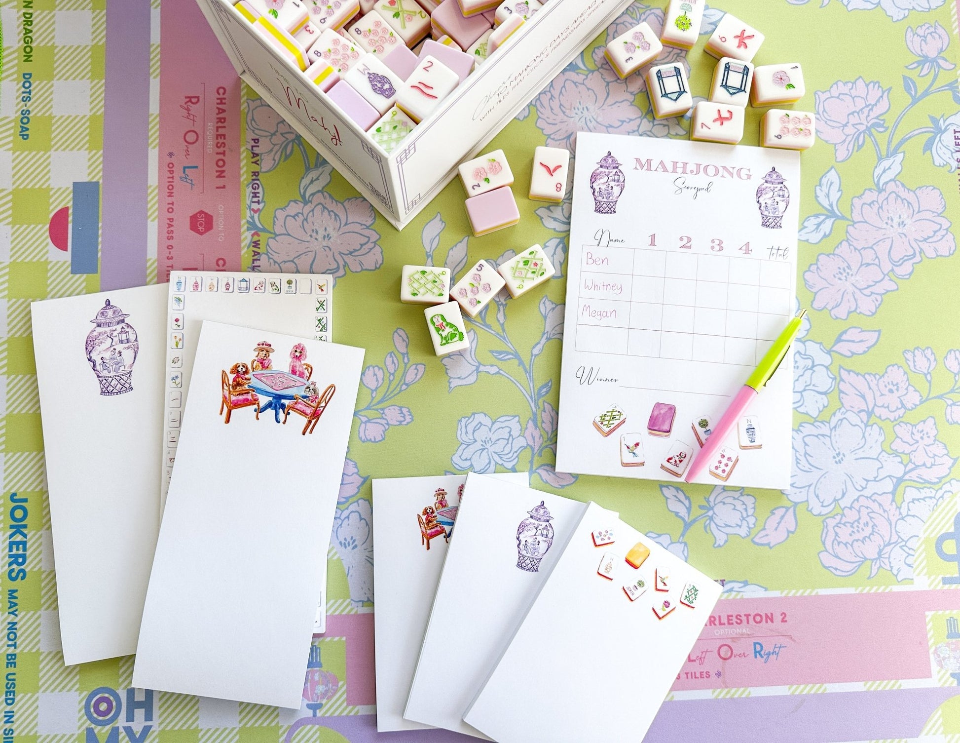 Dogs Playing Mahjong Listpad - Shop LINNY CO