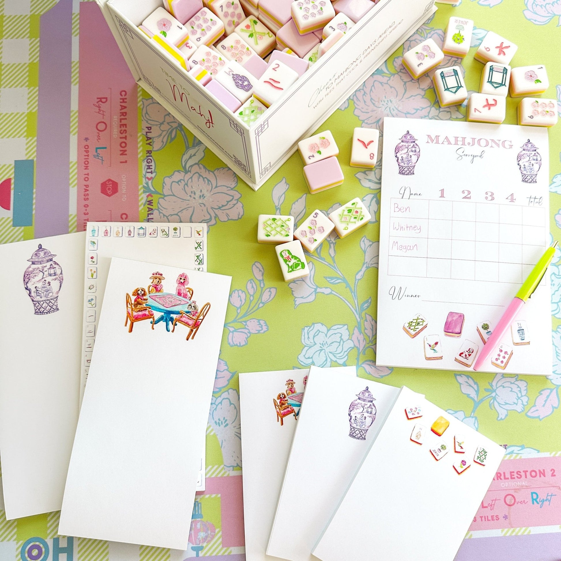 Dogs Playing Mahjong Notepad - Shop LINNY CO