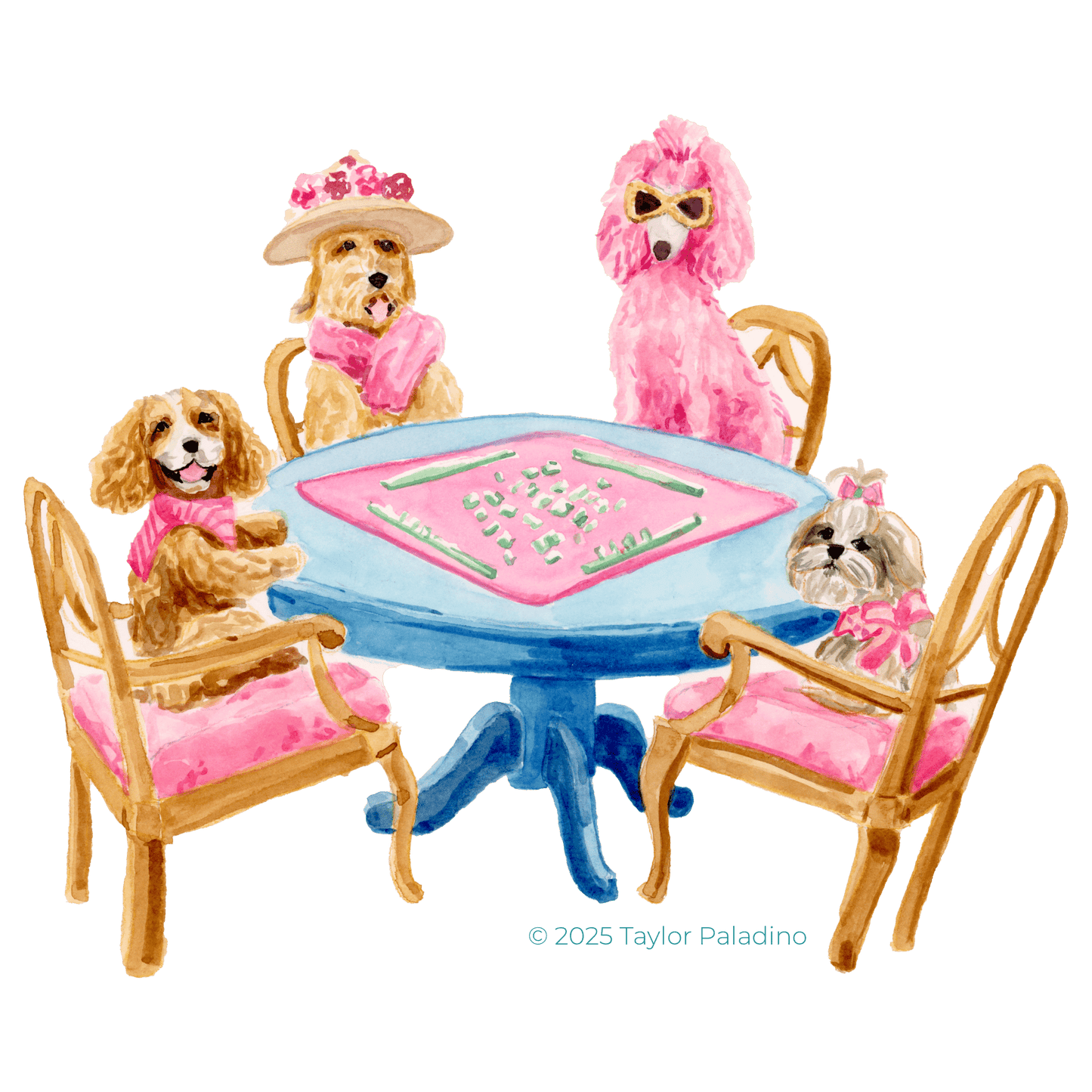 Dogs Playing Mahjong Print - Shop LINNY CO
