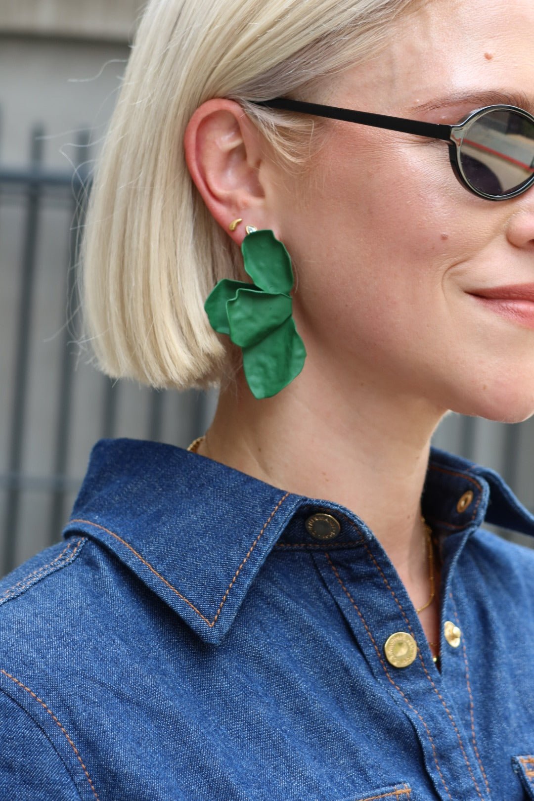 Eden Statement Earrings - Green - Shop LINNY CO