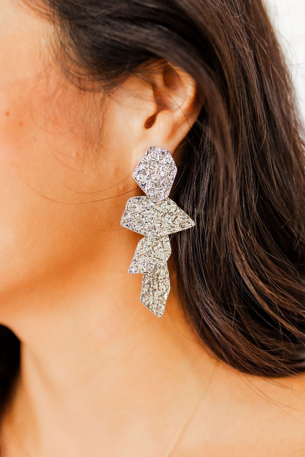 Electra Statement Earrings - Silver - Shop LINNY CO