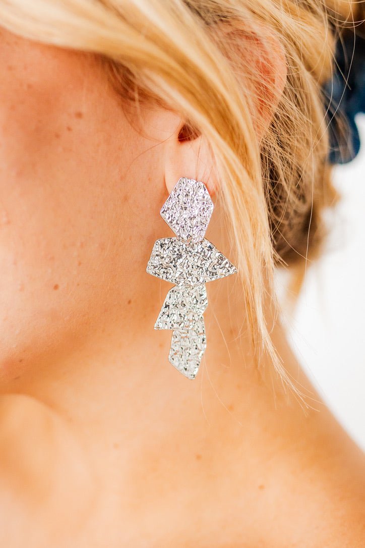 Electra Statement Earrings - Silver - Shop LINNY CO