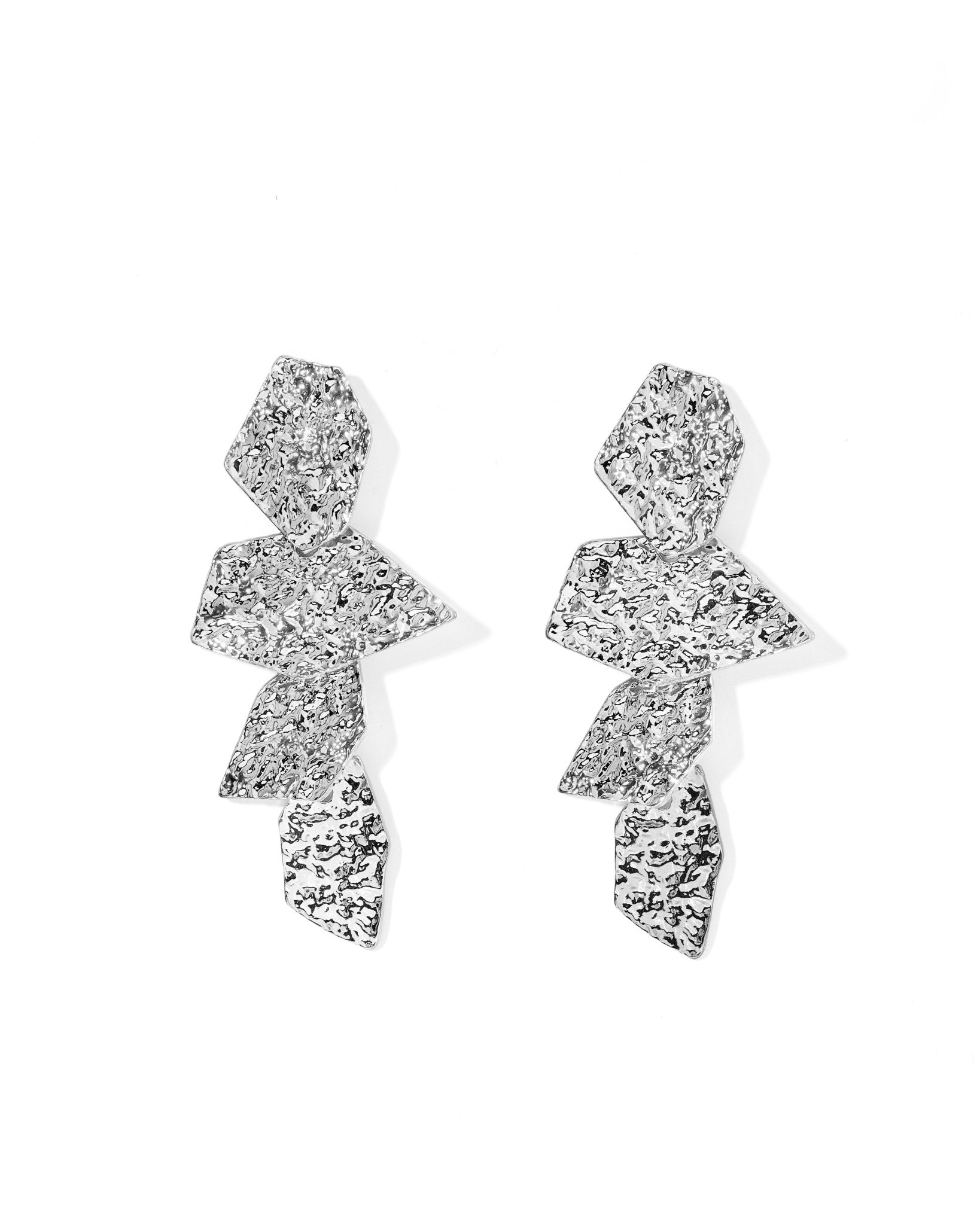 Electra Statement Earrings - Silver - Shop LINNY CO