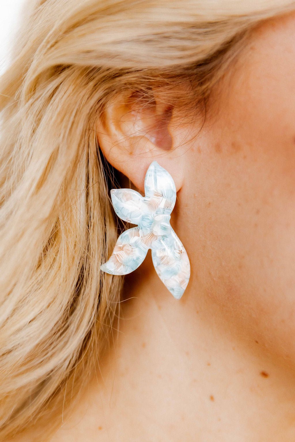 Fern Statement Earrings - Mint Shell - Shop LINNY CO
