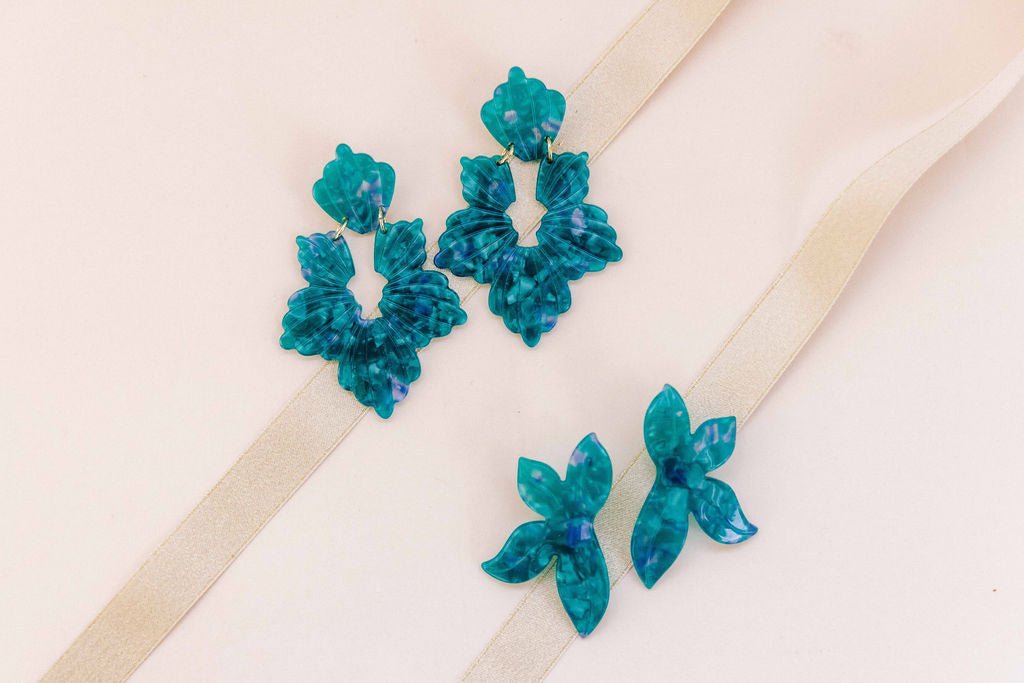 Fern Statement Earrings - Mystic Lagoon - Shop LINNY CO