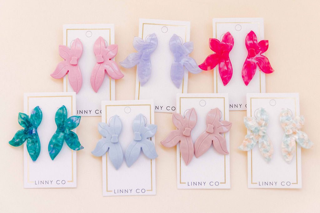 Fern Statement Earrings - Pink Peony - Shop LINNY CO