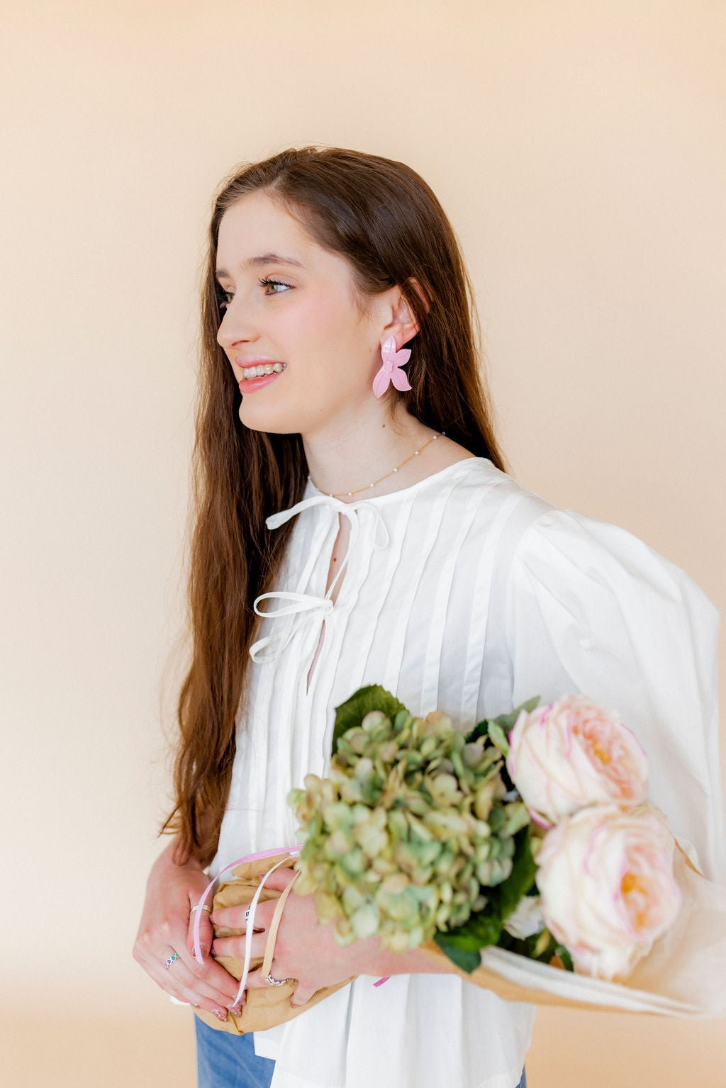 Fern Statement Earrings - Pink Peony - Shop LINNY CO