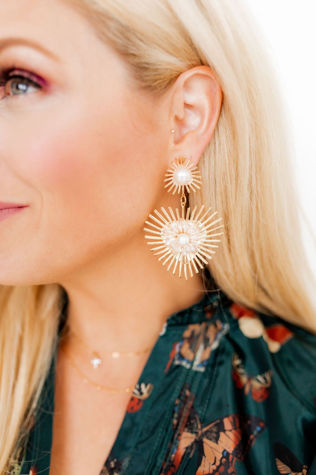 Fiona Statement Earrings - Pearl - Shop LINNY CO