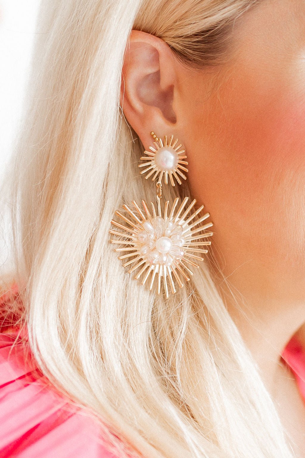 Fiona Statement Earrings - Pearl - Shop LINNY CO