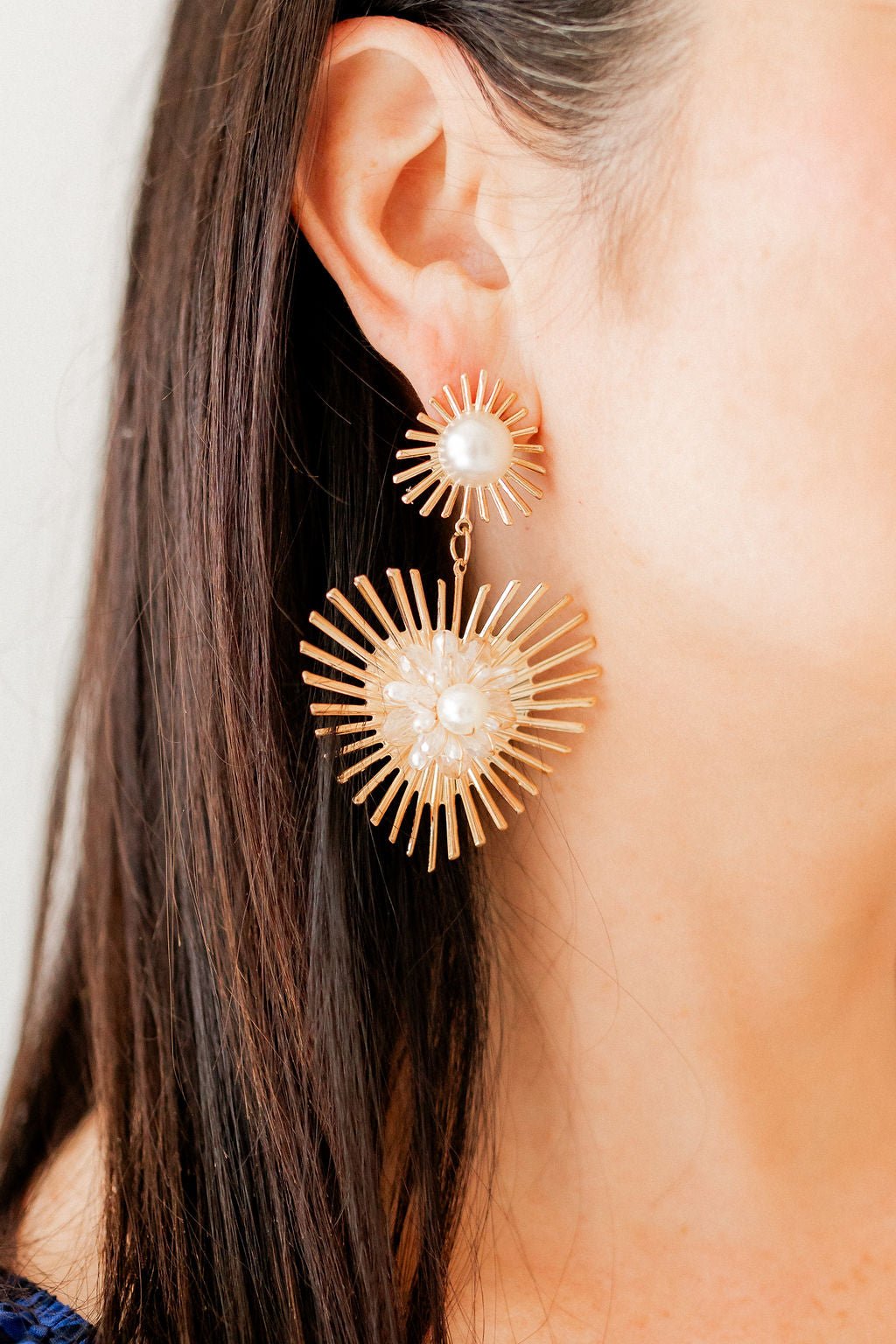 Fiona Statement Earrings - Pearl - Shop LINNY CO