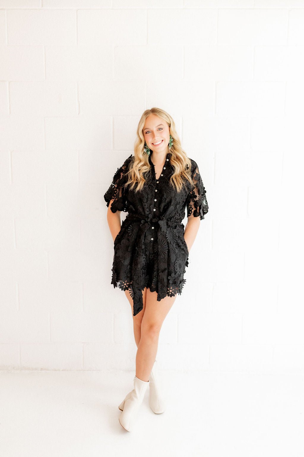 Flora Statement Earrings - Alpine Green - Shop LINNY CO