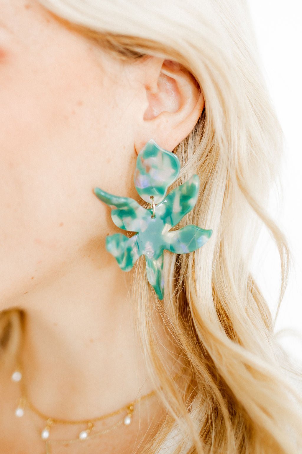 Flora Statement Earrings - Alpine Green - Shop LINNY CO