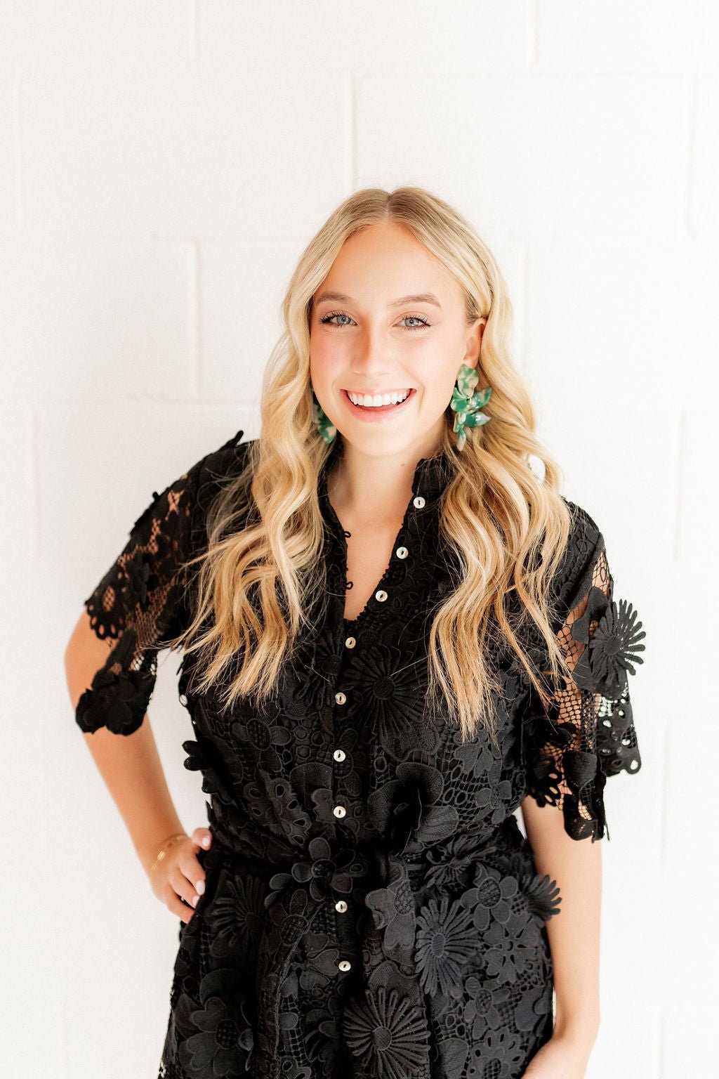 Flora Statement Earrings - Alpine Green - Shop LINNY CO