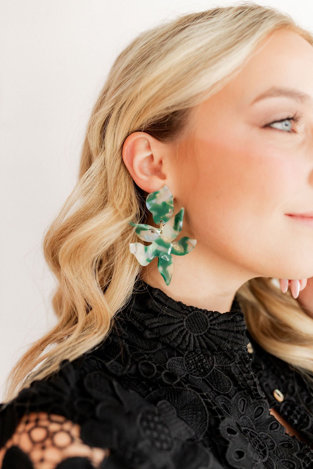 Flora Statement Earrings - Alpine Green - Shop LINNY CO