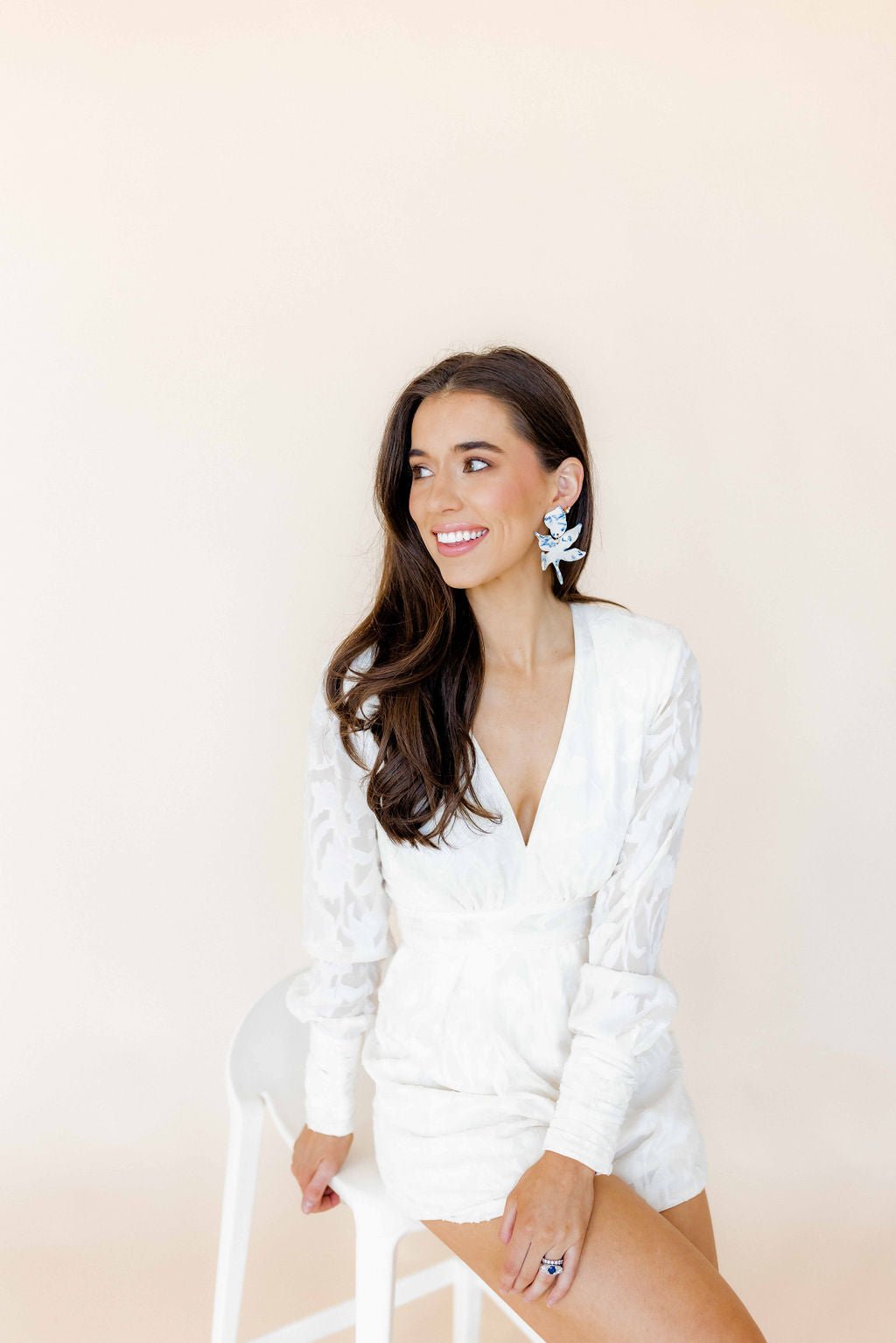 Flora Statement Earrings - Blue China - Shop LINNY CO