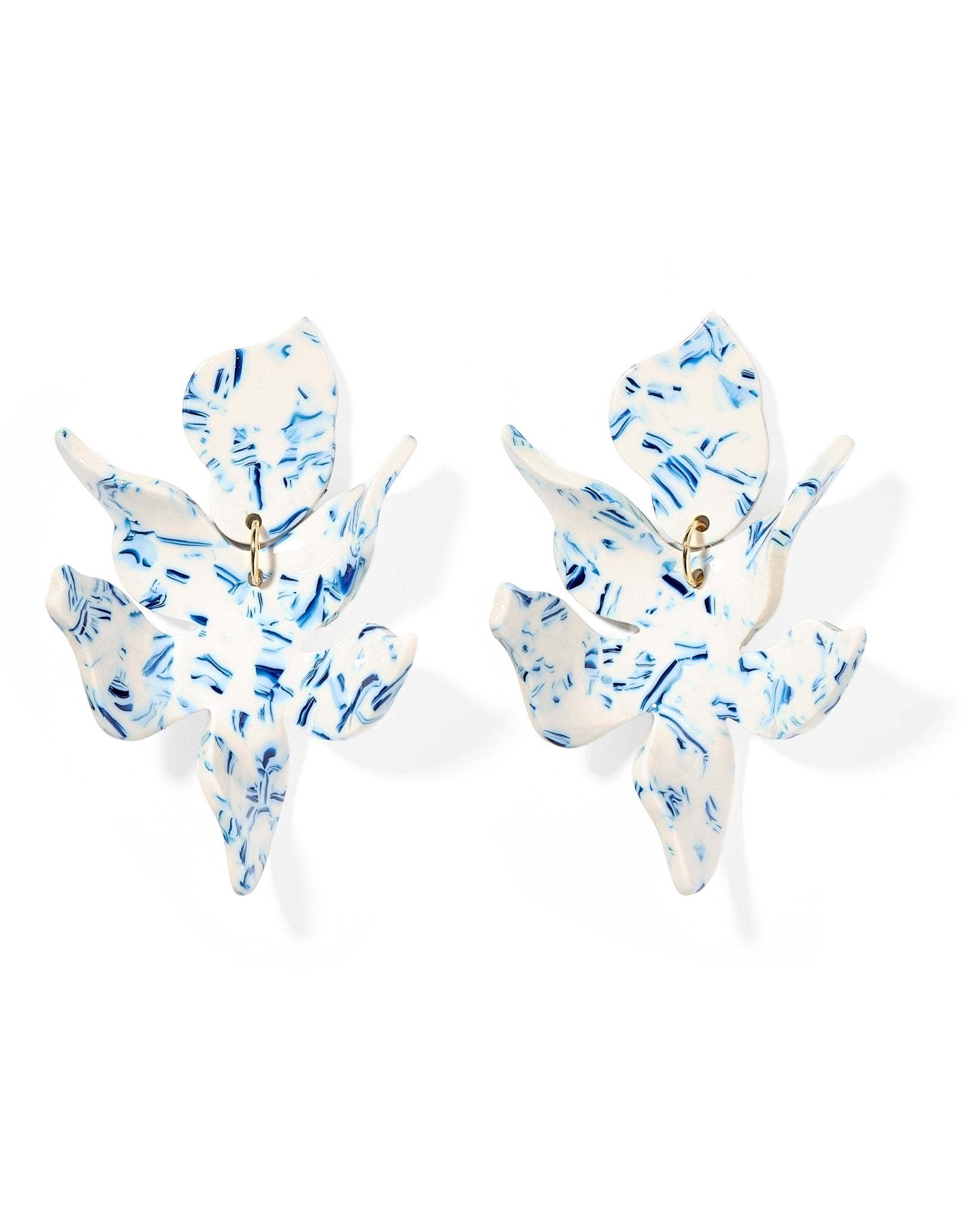 Flora Statement Earrings - Blue China - Shop LINNY CO