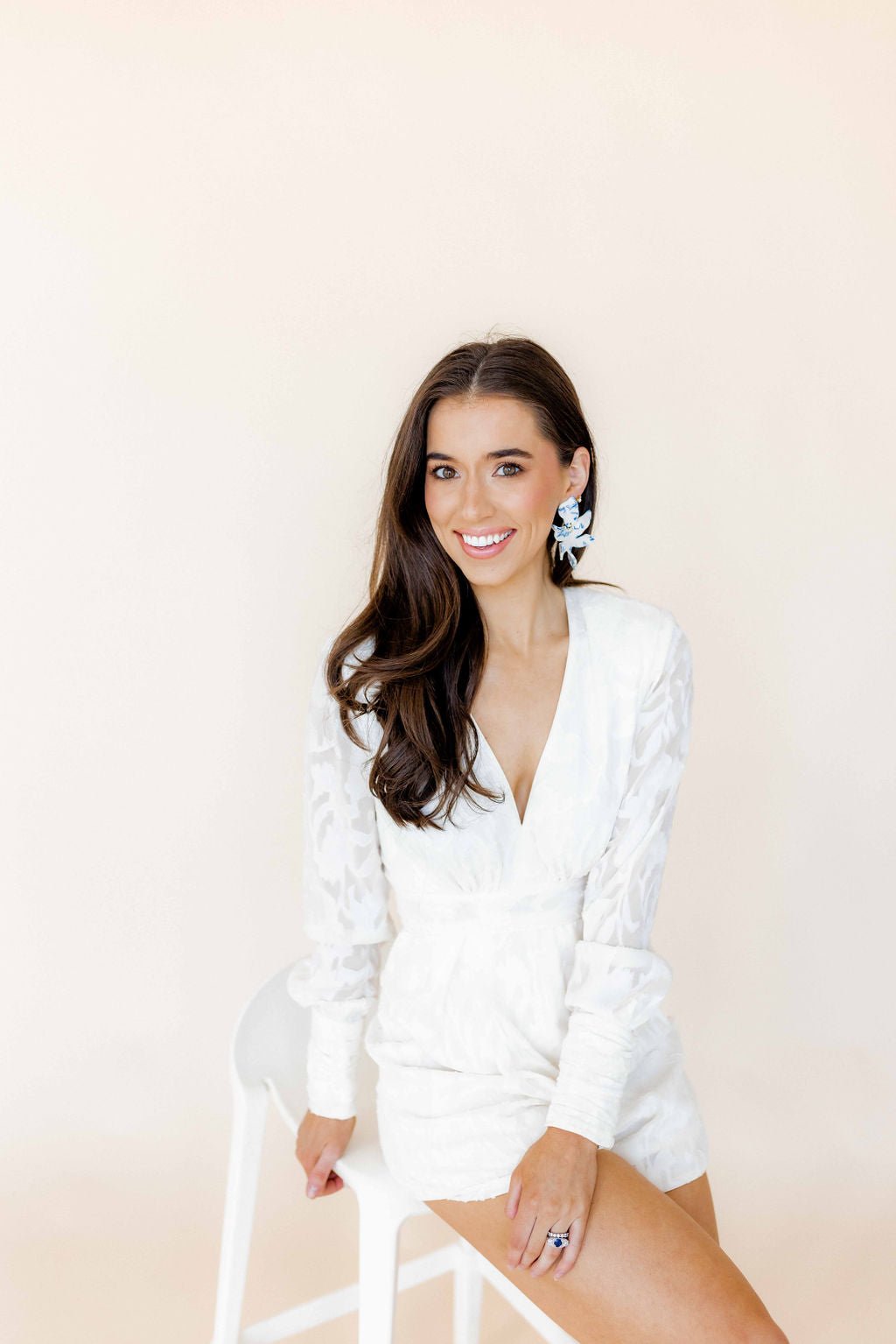 Flora Statement Earrings - Blue China - Shop LINNY CO