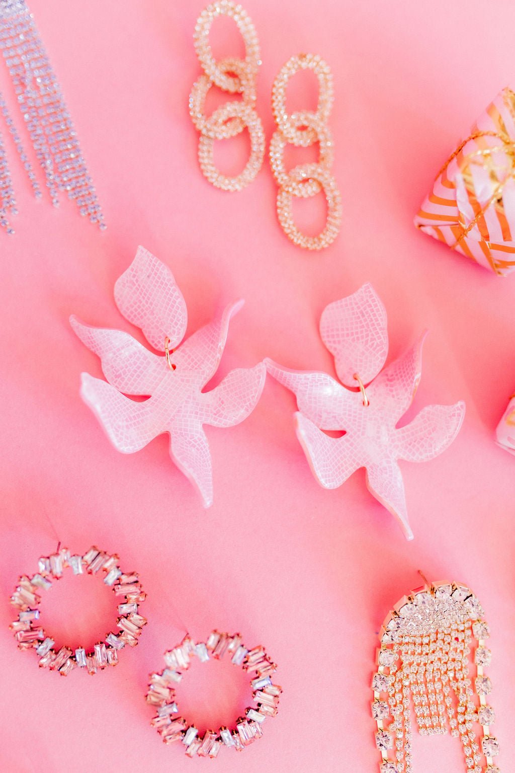 Flora Statement Earrings - Disco Pink - Shop LINNY CO