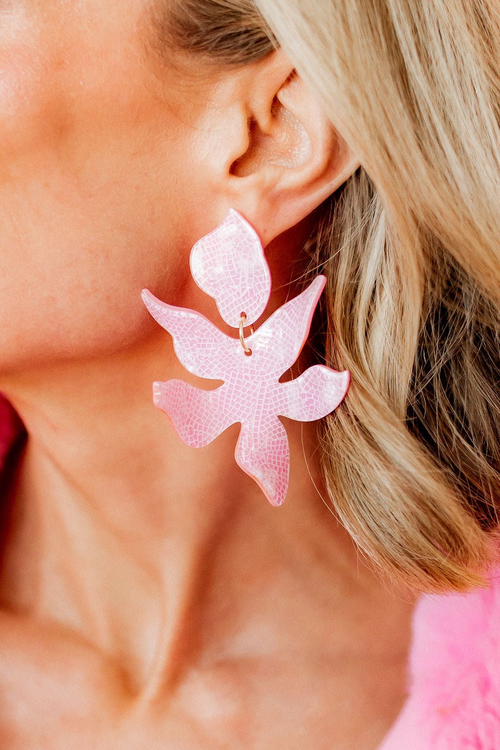 Flora Statement Earrings - Disco Pink - Shop LINNY CO