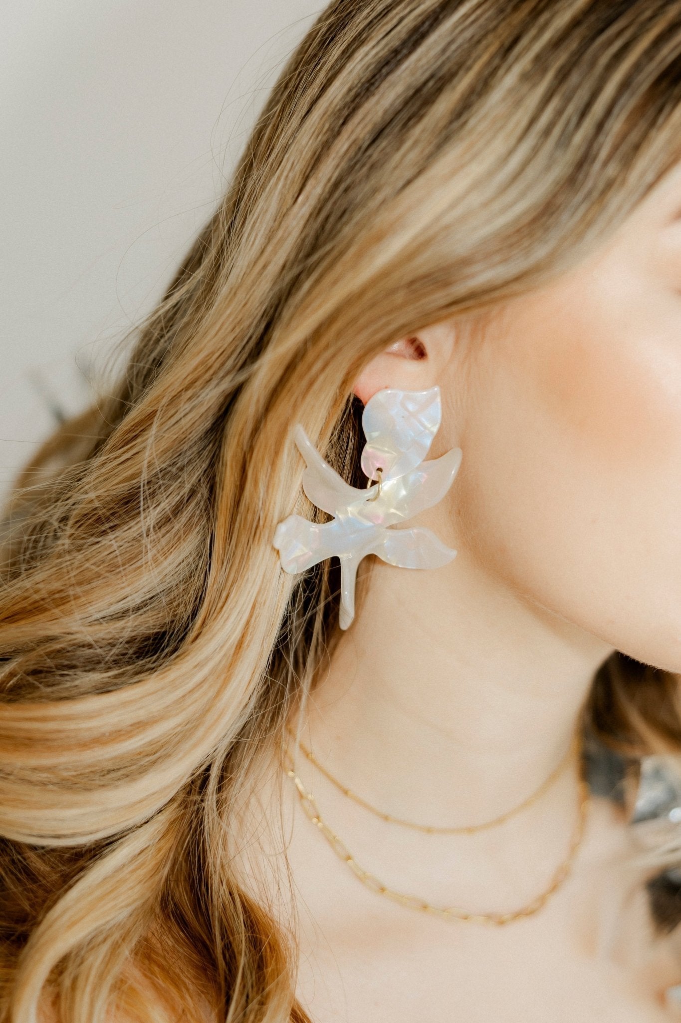 Flora Statement Earrings - Iridescent - Shop LINNY CO