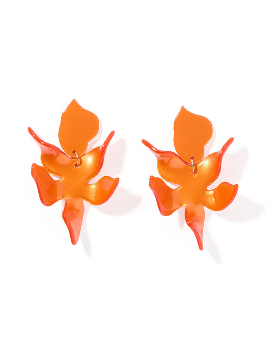 Flora Statement Earrings - Metallic Orange - Shop LINNY CO