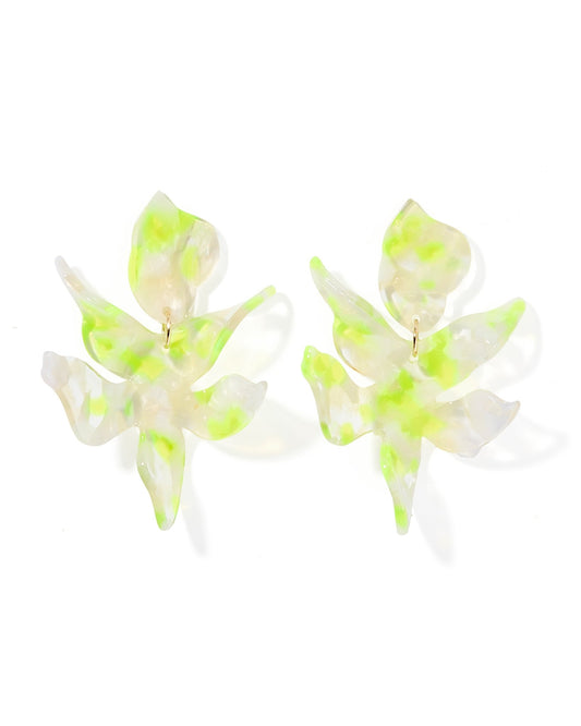 Flora Statement Earrings - Neon Yellow Clouds - Shop LINNY CO