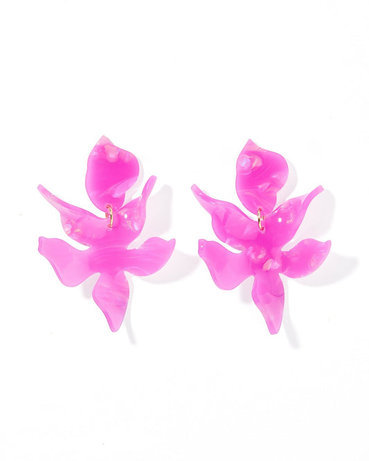 Flora Statement Earrings - Orchid Purple - Shop LINNY CO