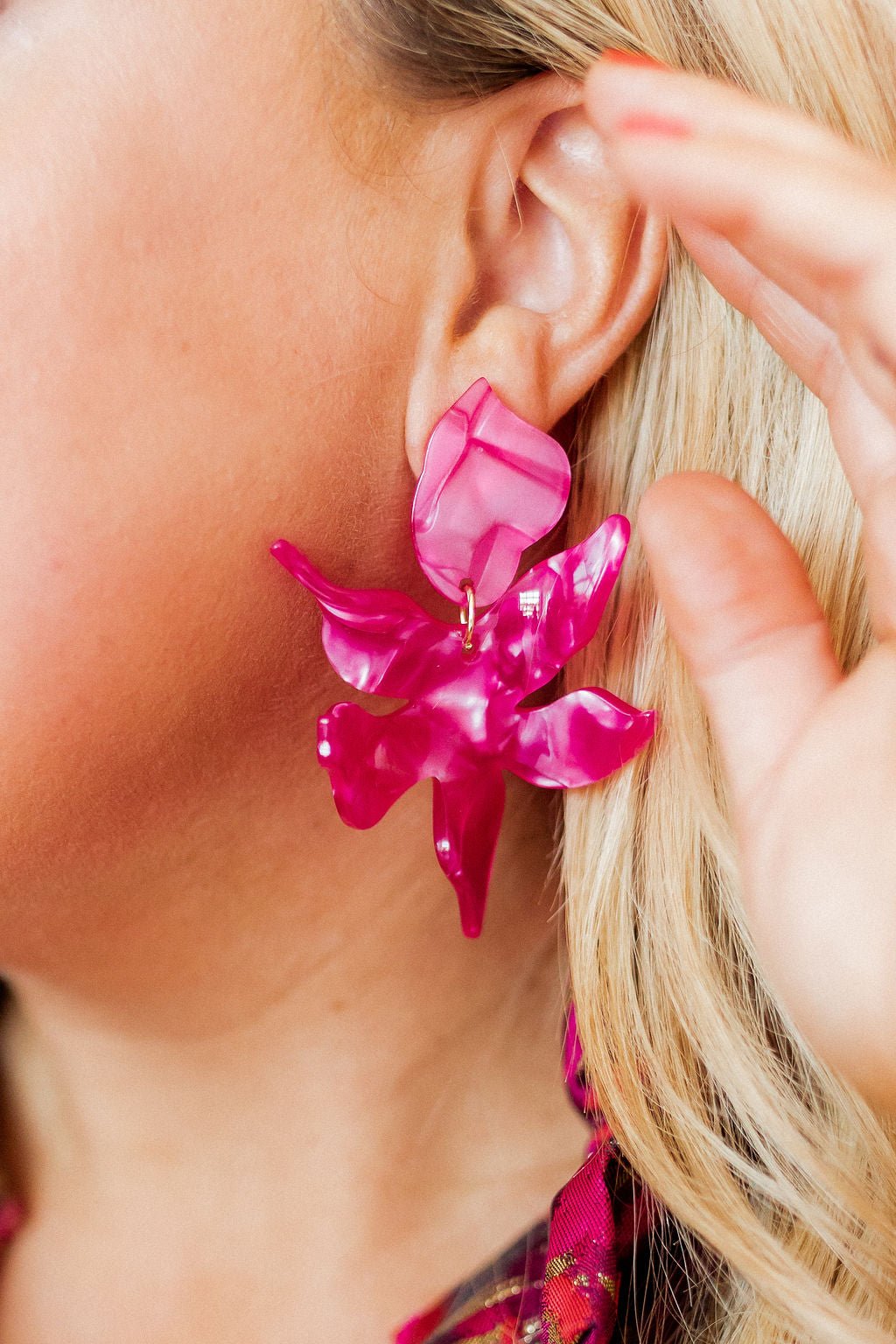 Flora Statement Earrings - Pearlized Pink - Shop LINNY CO