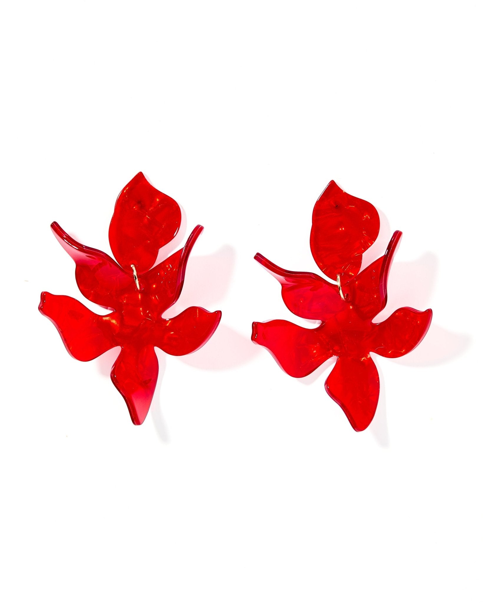 Flora Statement Earrings - Pearlized Red - Shop LINNY CO