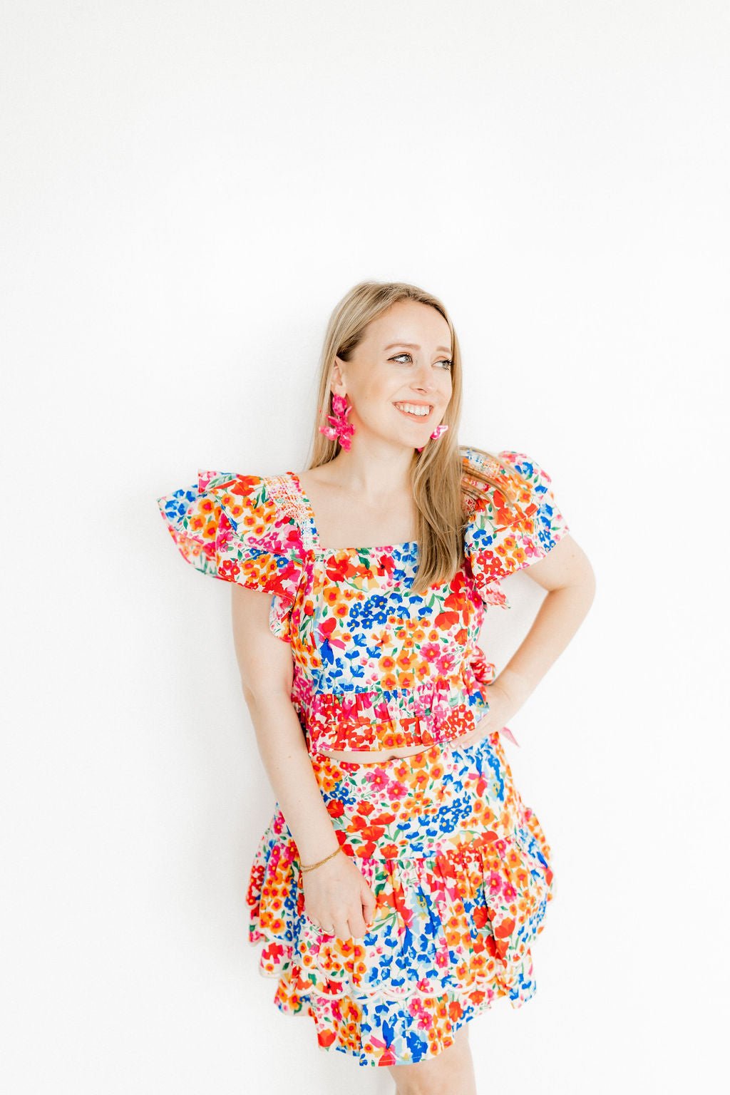 Flora Statement Earrings - Pink Party Punch - Shop LINNY CO