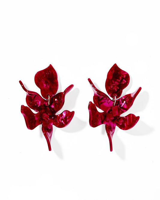 Flora Statement Earrings - Pinot Noir - Shop LINNY CO