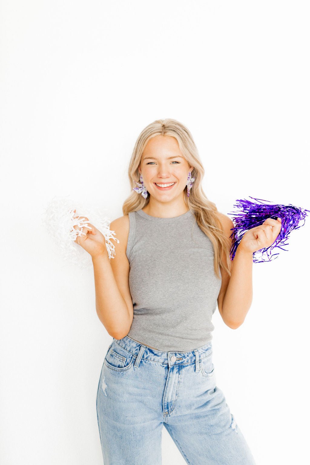 Flora Statement Earrings - Purple Frost - Shop LINNY CO