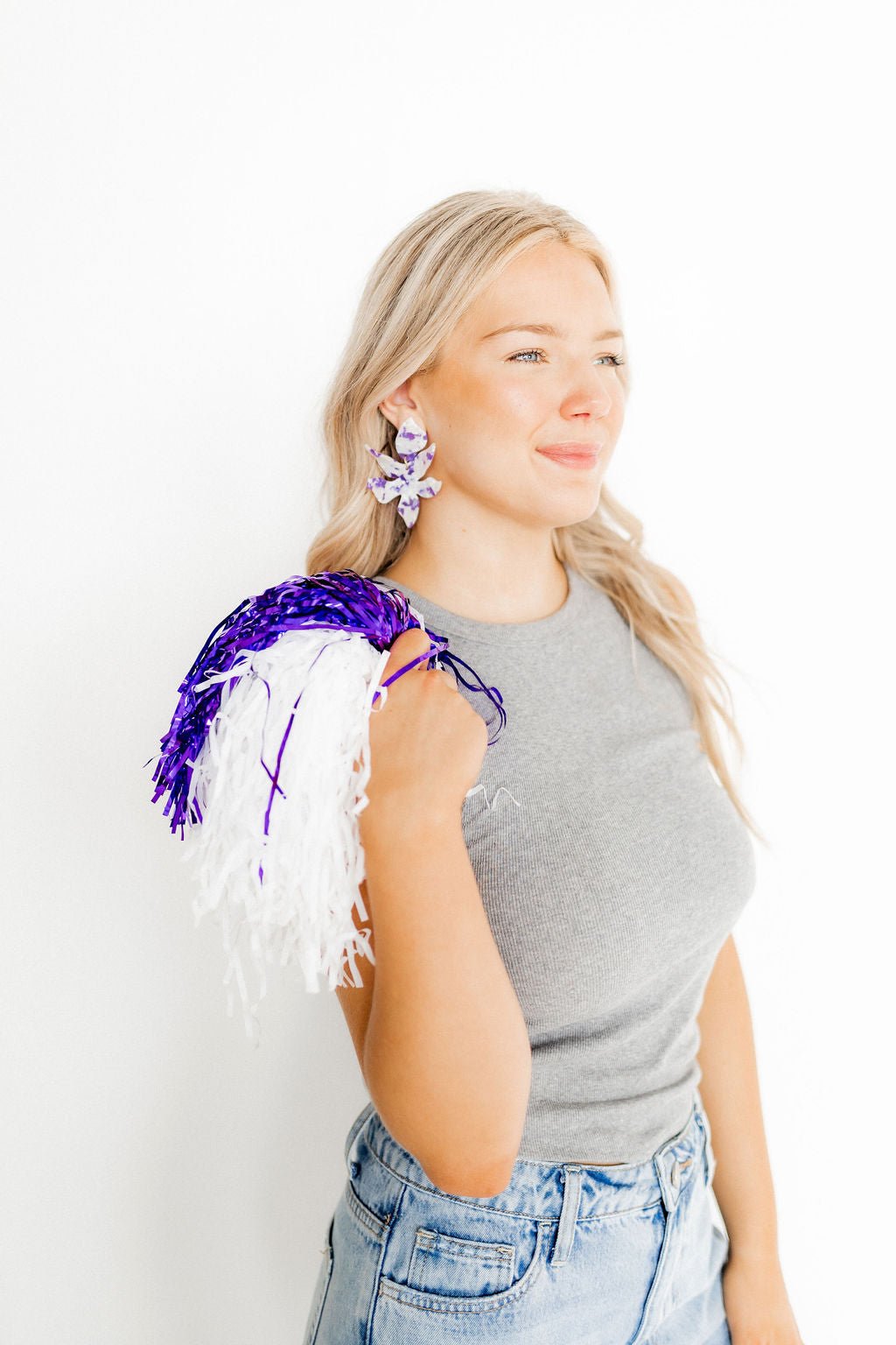 Flora Statement Earrings - Purple Frost - Shop LINNY CO