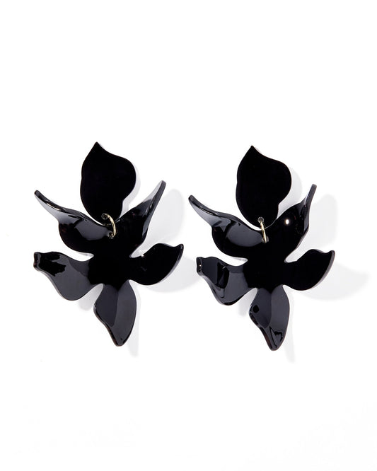 Flora Statement Earrings - True Black - Shop LINNY CO