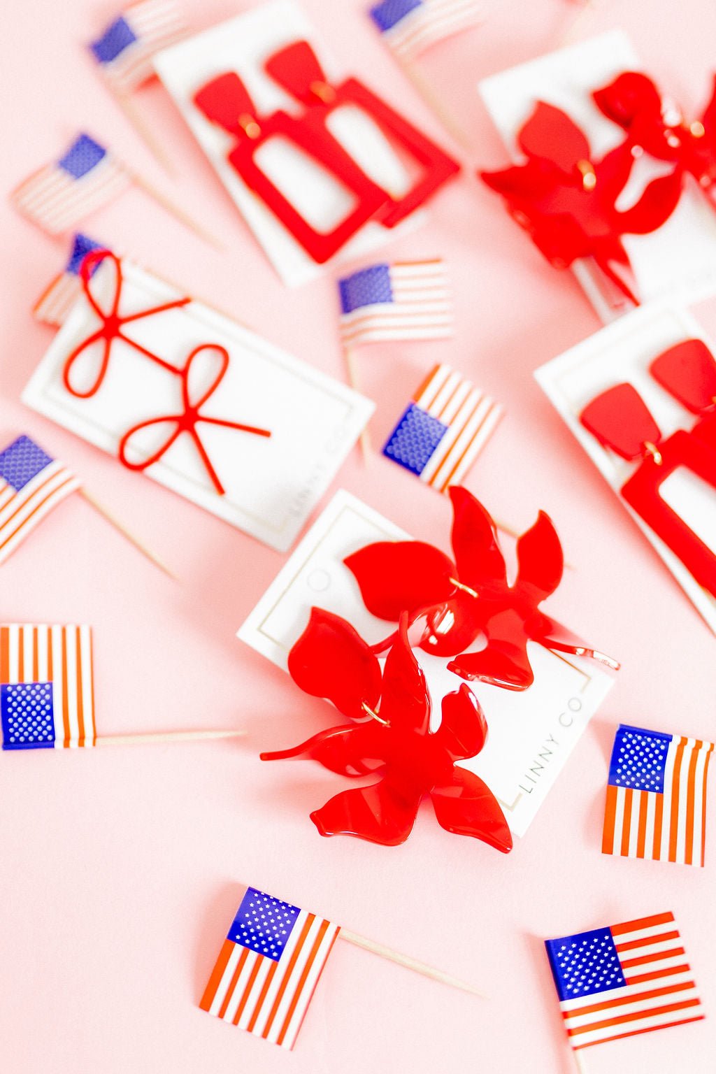 Flora Statement Earrings - True Red - Shop LINNY CO