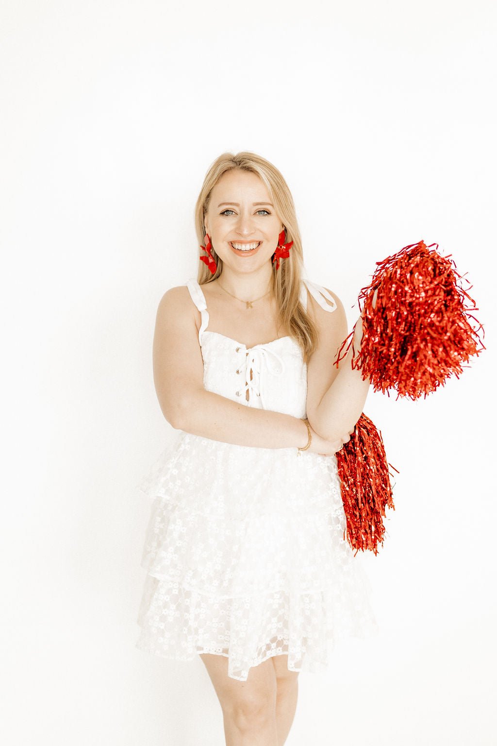 Flora Statement Earrings - True Red - Shop LINNY CO