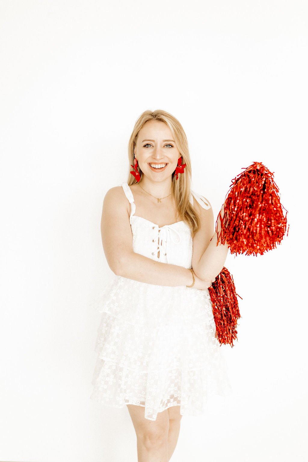 Flora Statement Earrings - True Red - Shop LINNY CO