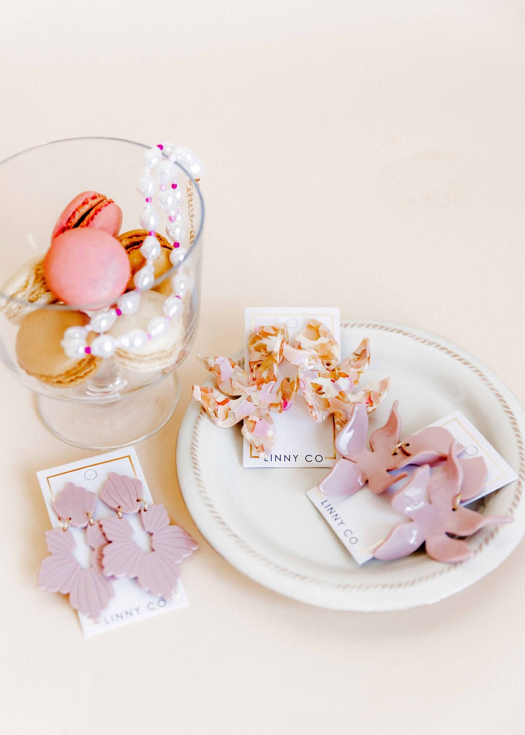 Flora Statement Earrings - Vintage Rose - Shop LINNY CO