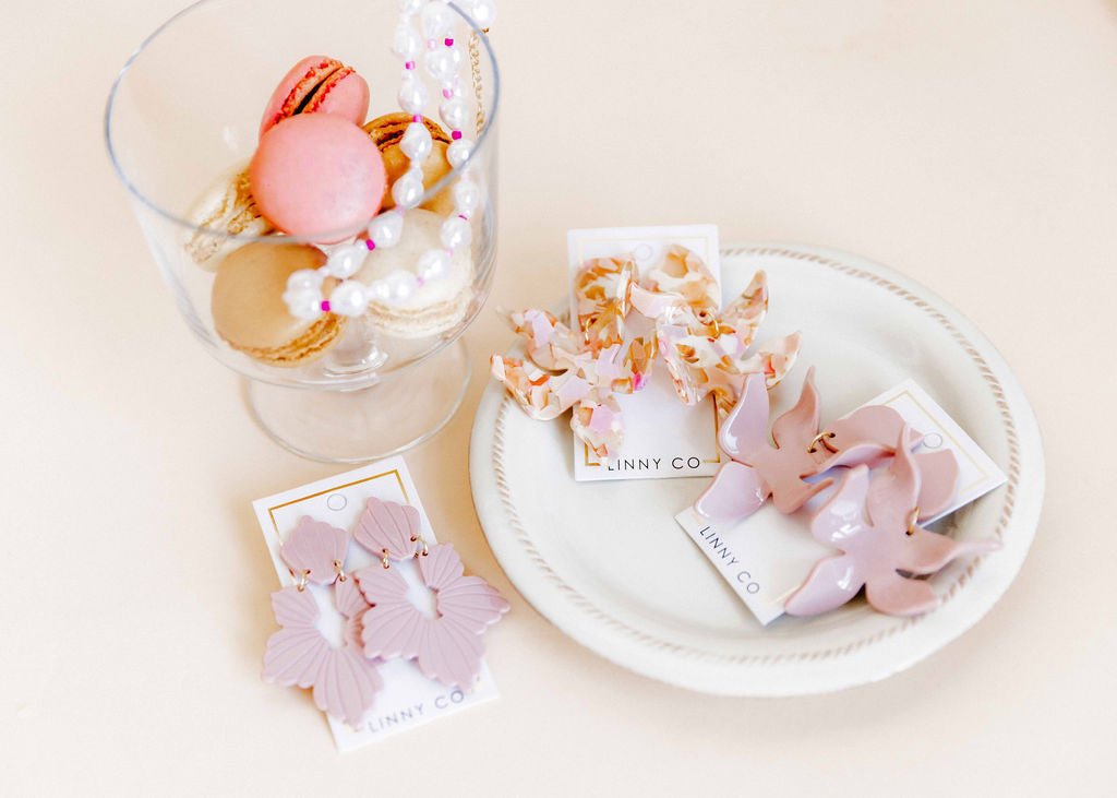 Flora Statement Earrings - Vintage Rose - Shop LINNY CO