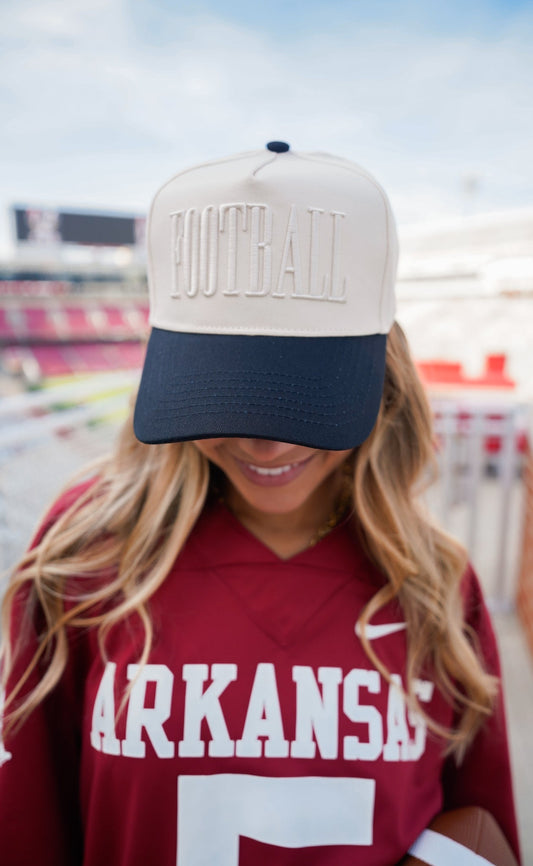 FOOTBALL - Neutral Vintage Trucker Hat - Shop LINNY CO